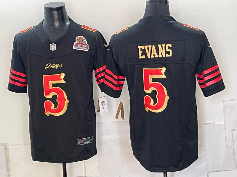 Men 2026 Nike San Francisco 49ers #5 Evans black NFL Jersey 0930003